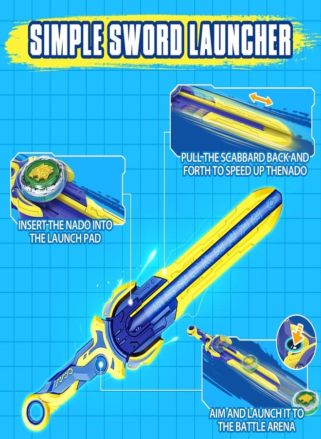 INFINITY NADO Spinning Top for Boys, Metal Battle Tops Sword Launcher, Battling Tops for Boys Girls 5 6 7 8 9 10 11 12 Years, Standard Pack Lightning Leopard - Image 3